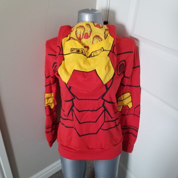Marvel Iron Man Zip Up Hoodie with Mask Hood - Picture 4 of 10